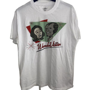 Marvel Studios WandaVision Scarlet Witch and Vision T-shirt Size L White